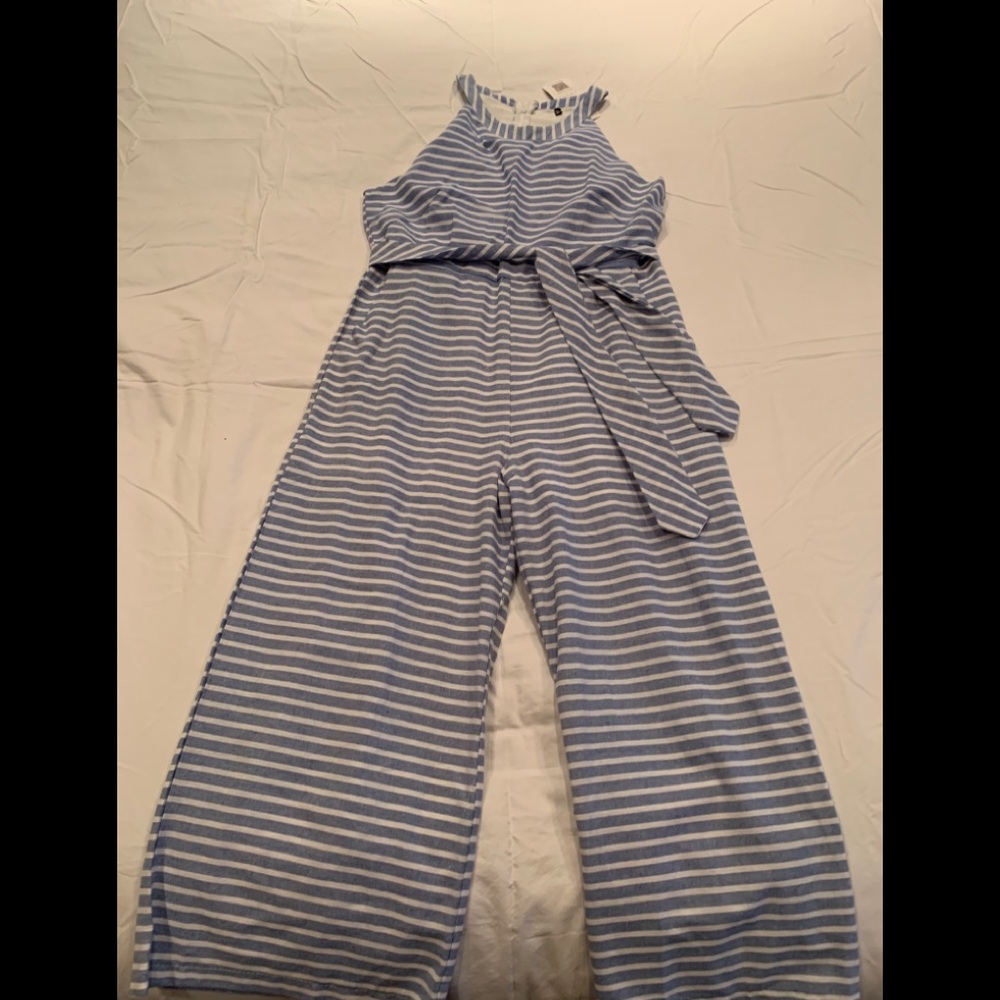 Blue and white stripe romper - new with tags!